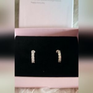 Stunning White Gold Plated Elegant Silver Crystal Earrings